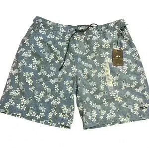 NWT Fish Hippie M Deluna Volley Short Chambray Size XL 8” Inseam Resort Beach